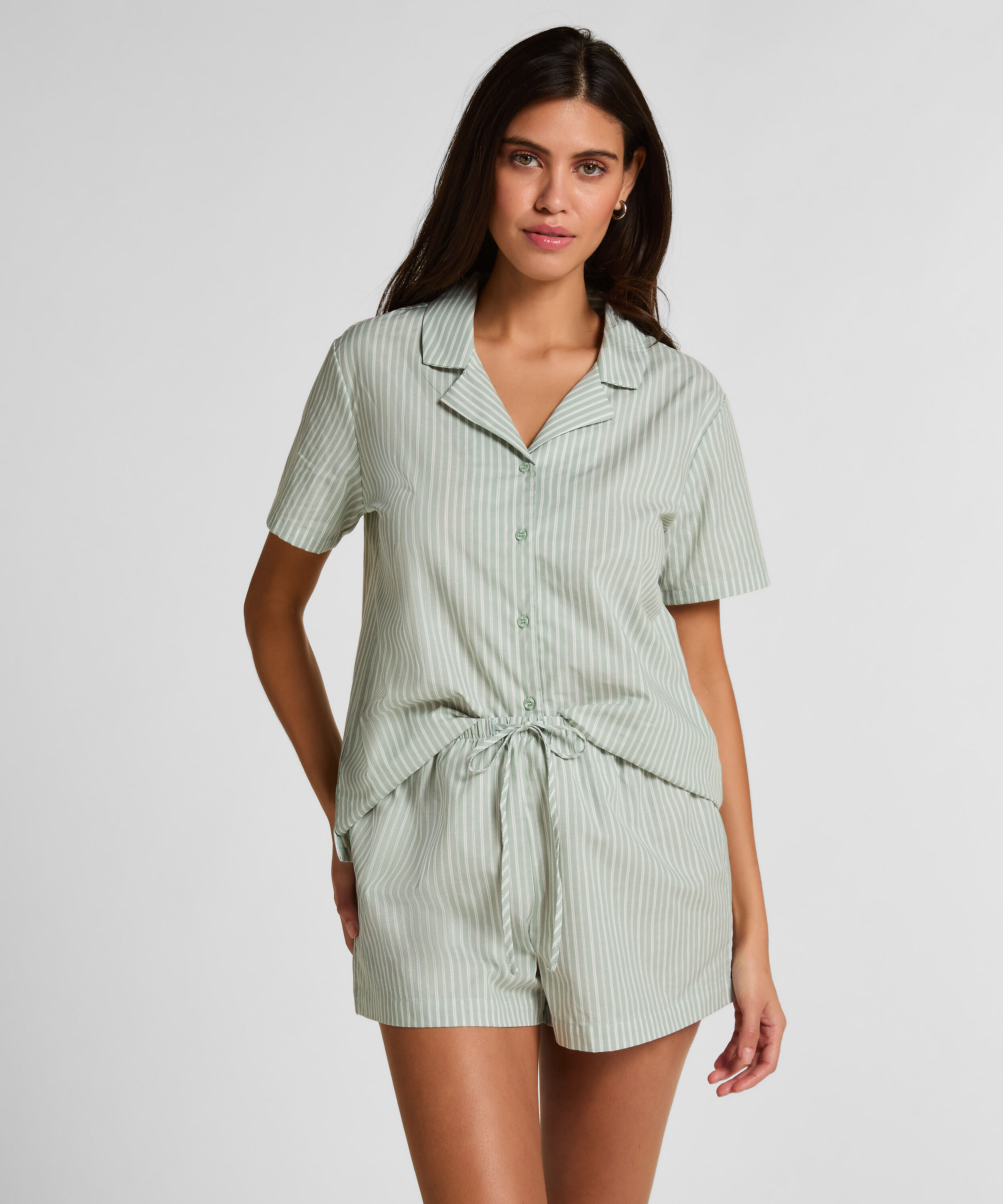 Short tissé Stripe, Vert