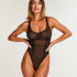 Body maille sexy, Noir