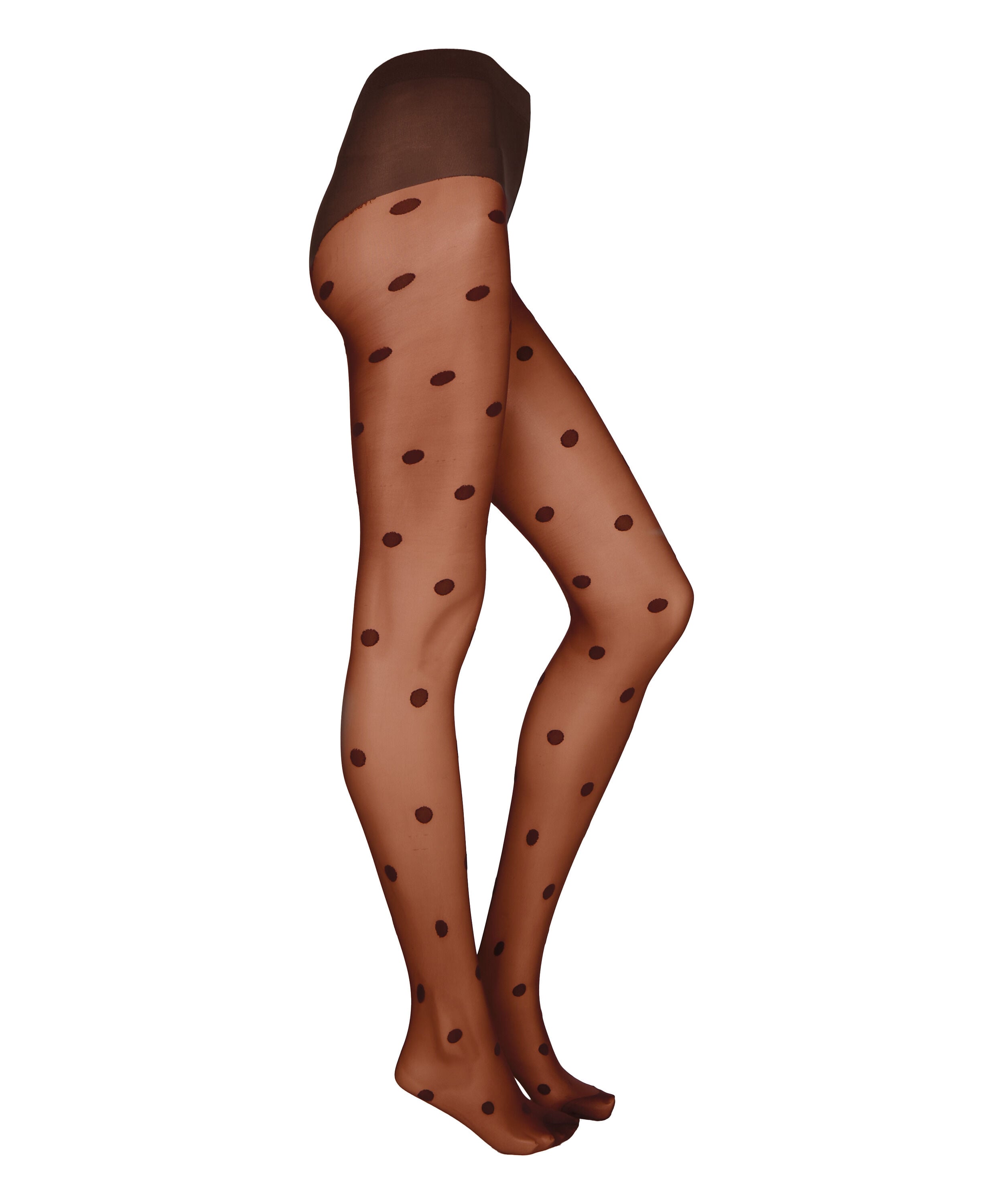 Collants 15 Deniers Pois, Marron