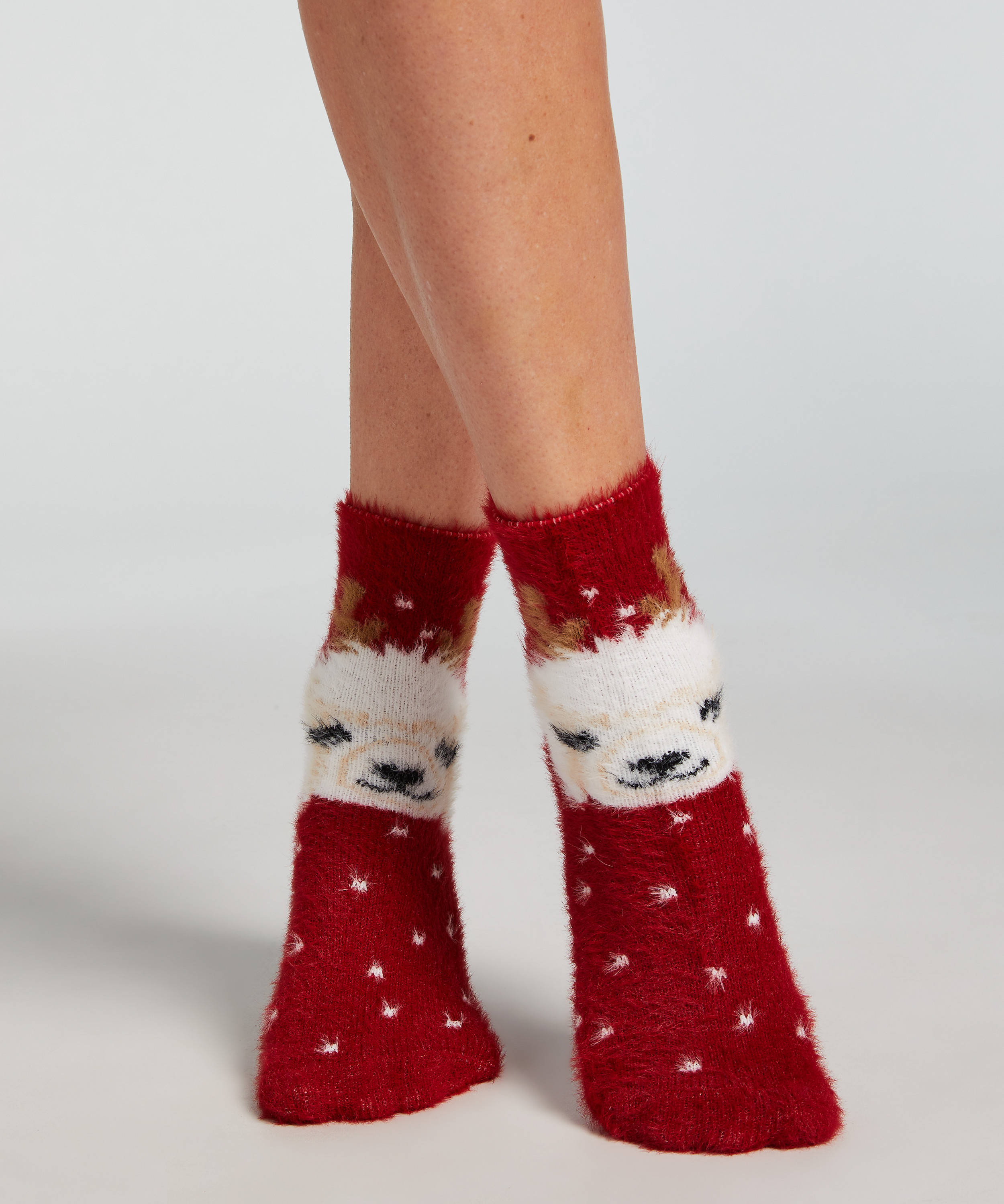 Lot de 2 Paires de Chaussettes Cosy, Rouge, main