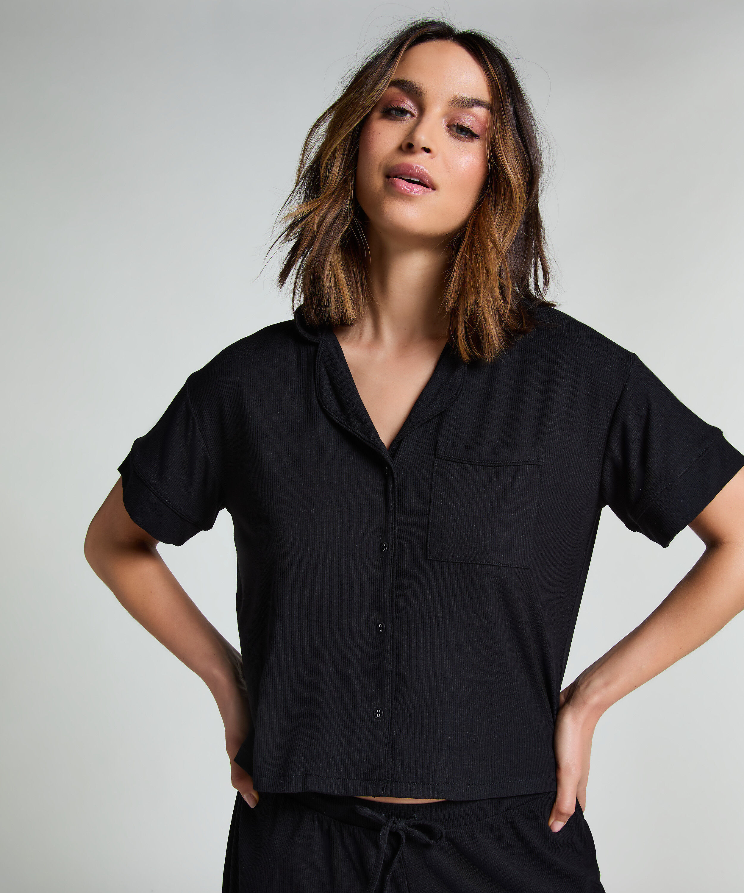 Veste à manches courtes en jersey Essential, Noir