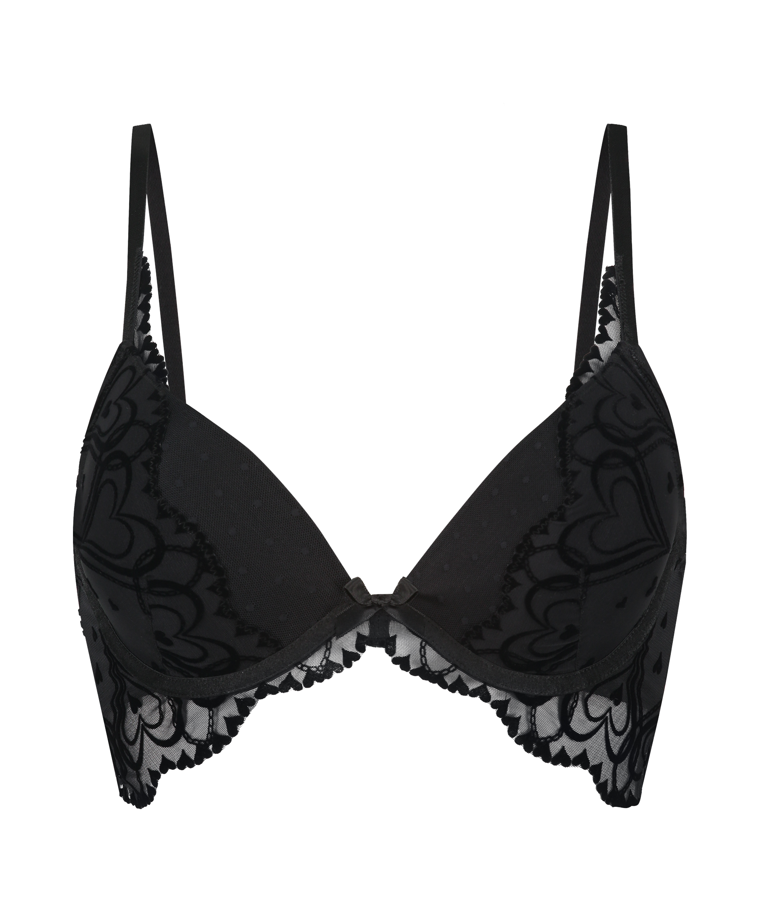 Soutien-gorge à armatures push-up préformé longline Pippa, Noir, main