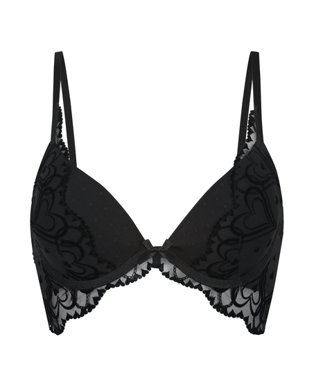 Soutien-gorge à armatures push-up préformé longline Pippa, Noir