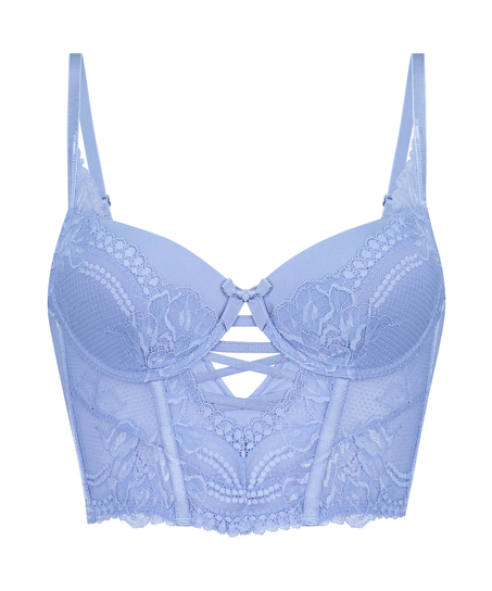 Soutien-gorge rembourré à armatures longline Kimberley, Bleu