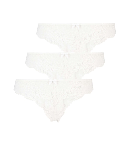 Lot de 3 slips brésiliens Chelsea, Blanc