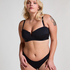 Bas de bikini à jambe haute en néoprène, Noir