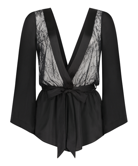 Satin Playsuit Rylie, Noir
