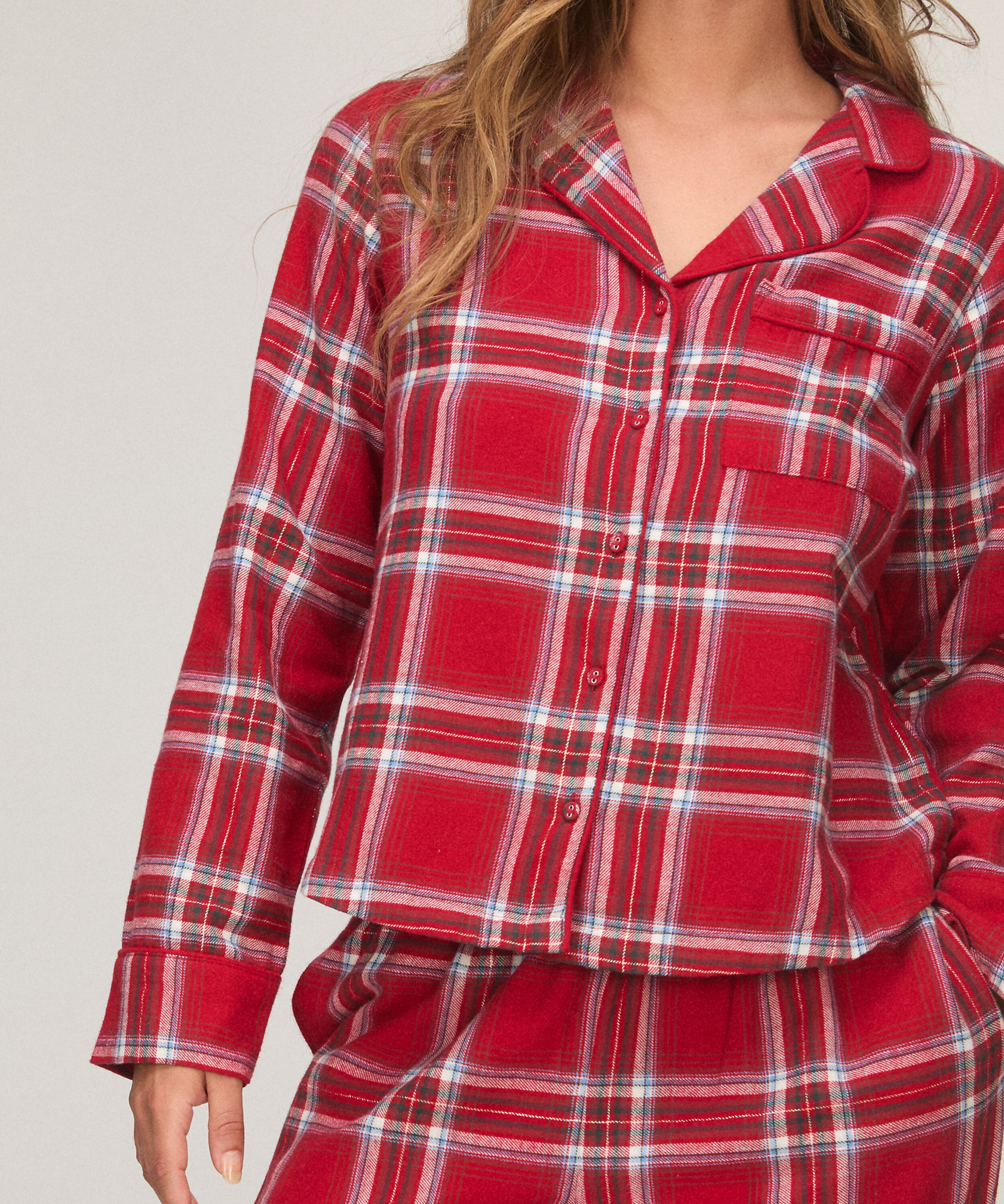 Haut de Pyjama Flanel, Rouge