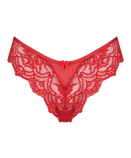 Slip brésilien échancré Heather, Rouge