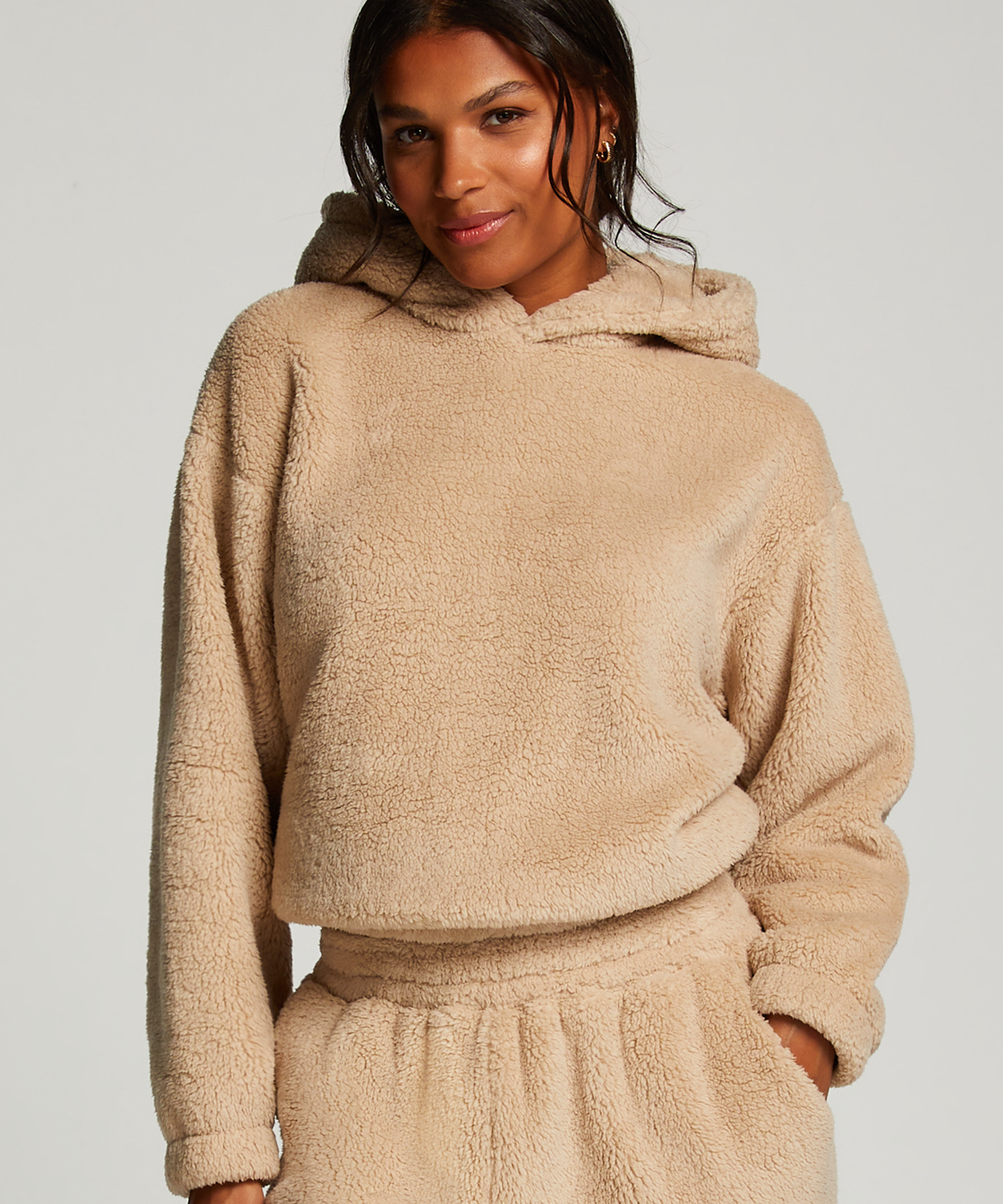 Sweat à Capuche polaire Snuggle, Beige, main