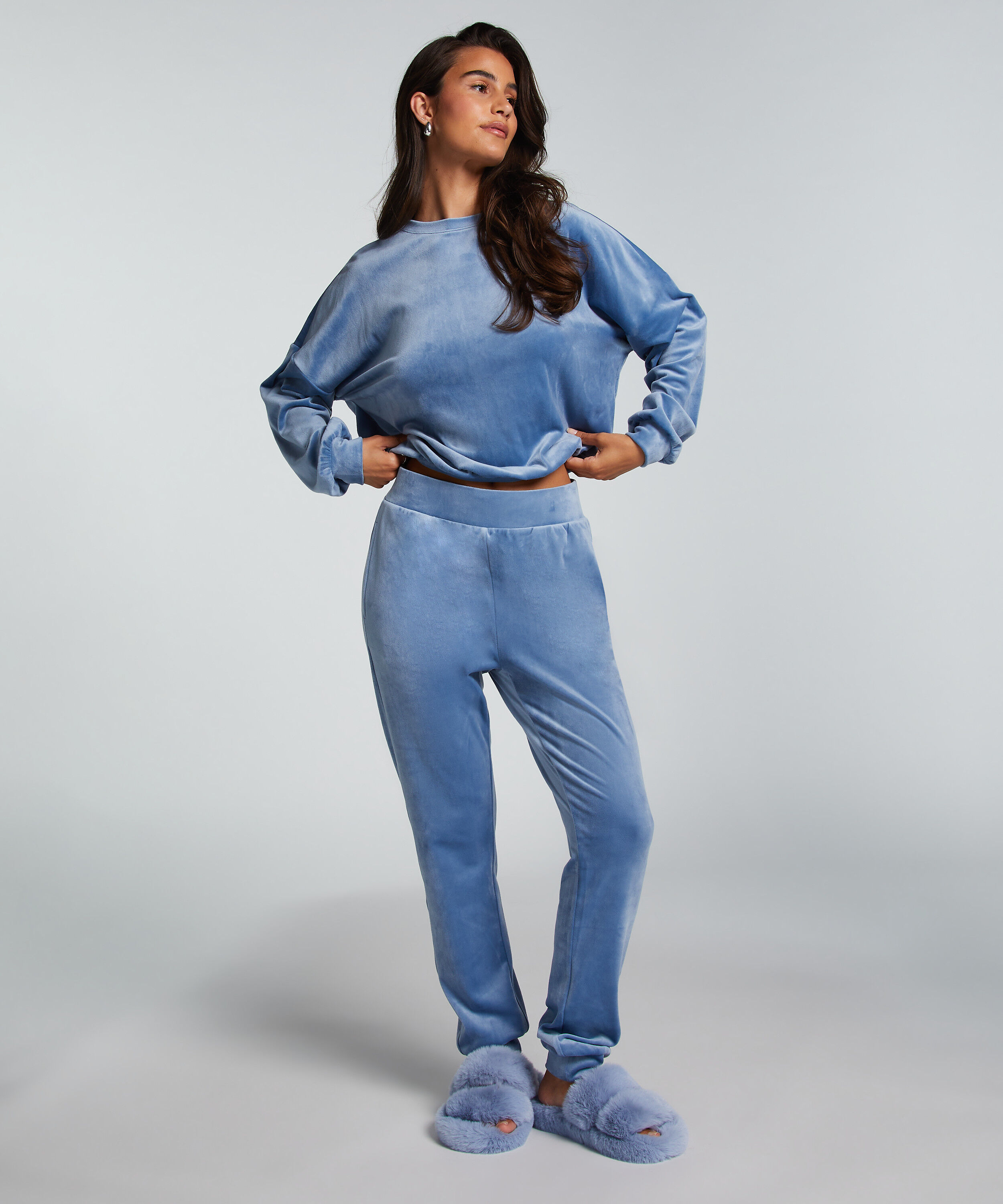 Tall Pantalon de jogging Velours, Bleu