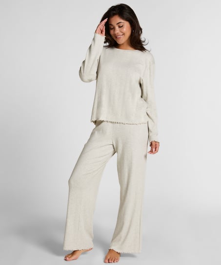 Pyjama Pant Loose Pointelle, Gris
