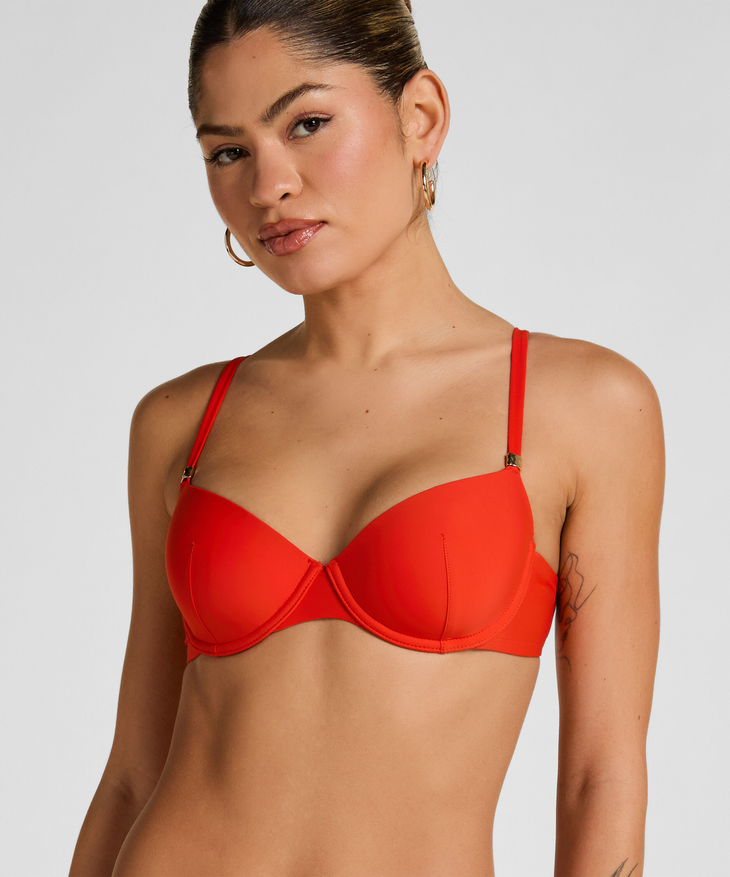 Haut de Bikini Luxe à Armatures et Rembourrage, Rouge