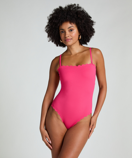 Maillot de bain Bandeau Scallop, Rose