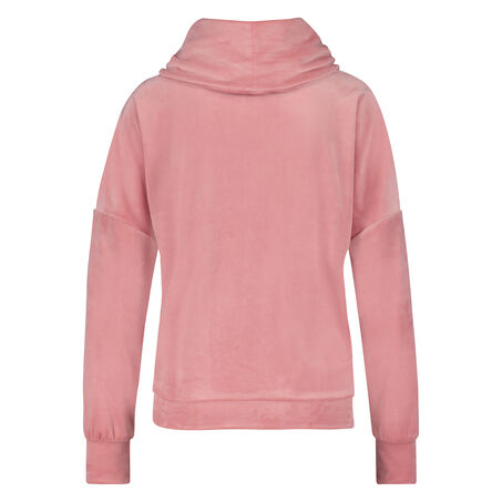 Haut de pyjama manches longues Velours Turtle Neck, Rose