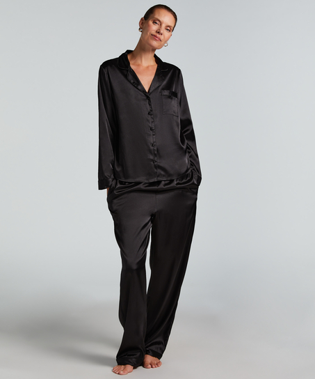 Veste à manches longues Satin, Noir