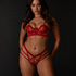 Slip brésilien ouvert Mitzy, Rouge