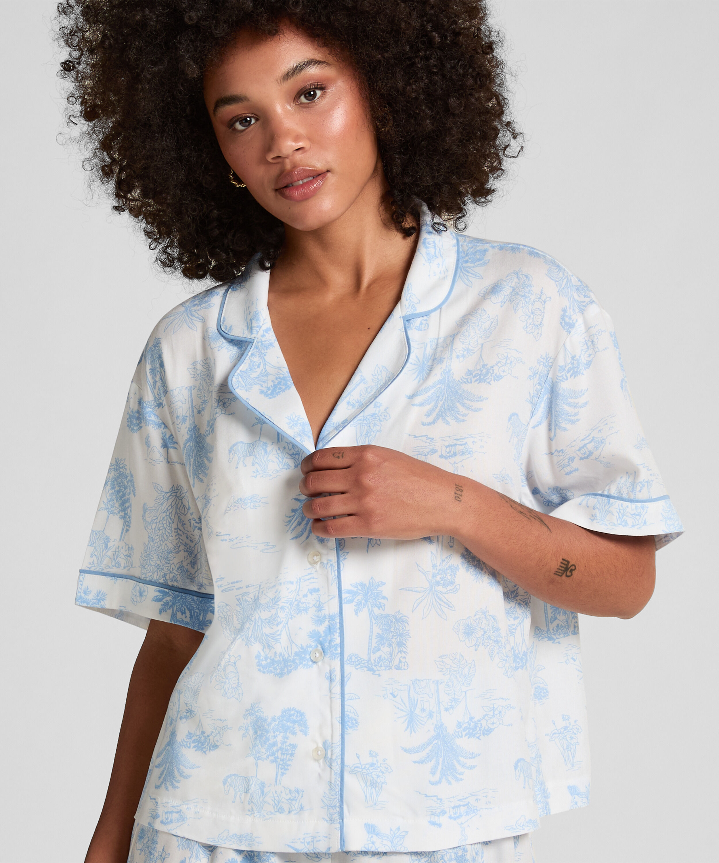 Veste tissée à manches courtes