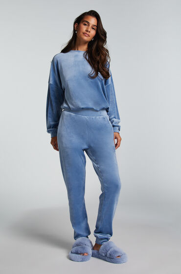 Hunkemöller Petite Pantalon de jogging Velours Bleu