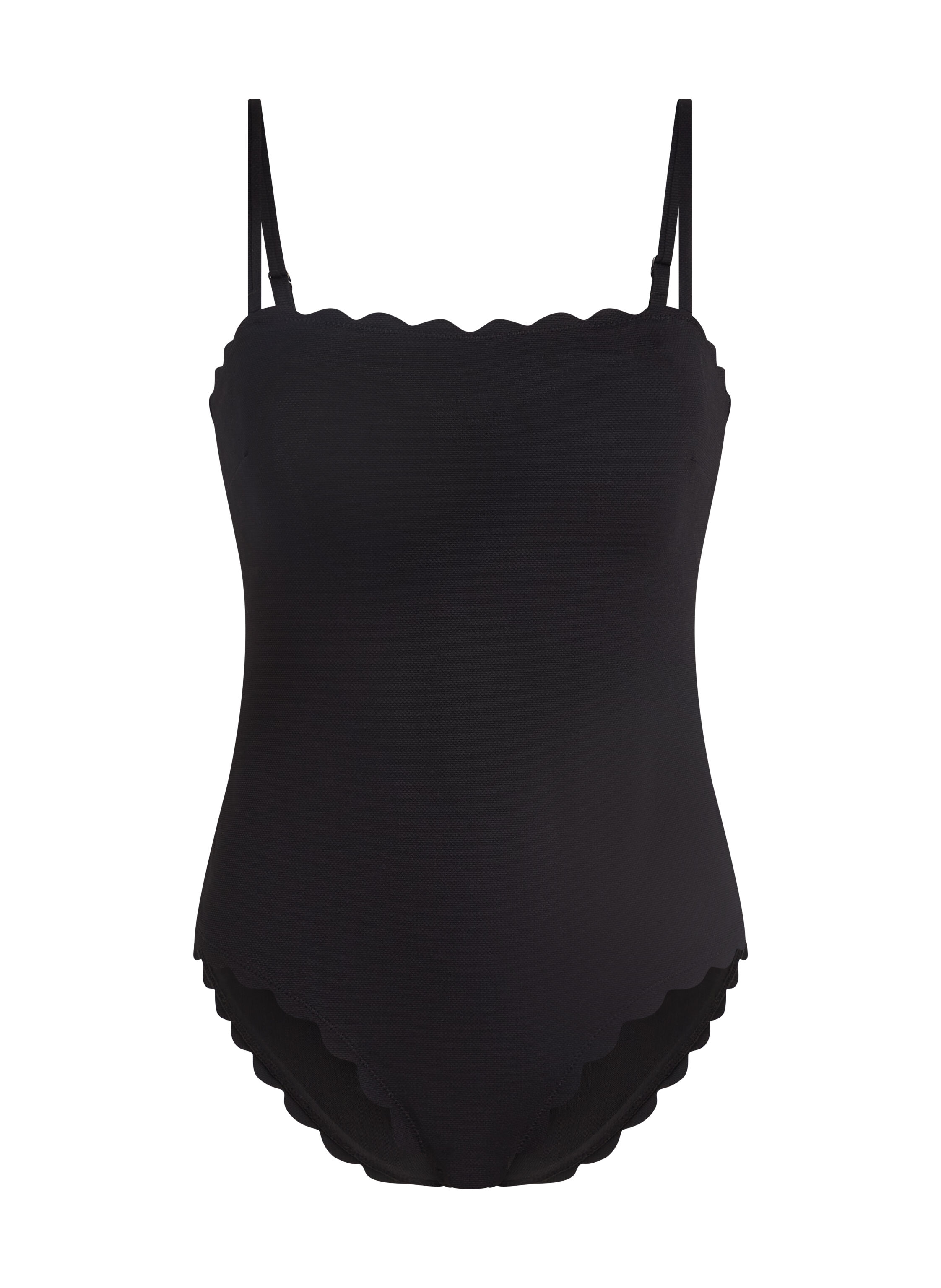 Maillot de bain Bandeau Scallop, Noir Maillot de bain Bandeau Scallop, Noir
