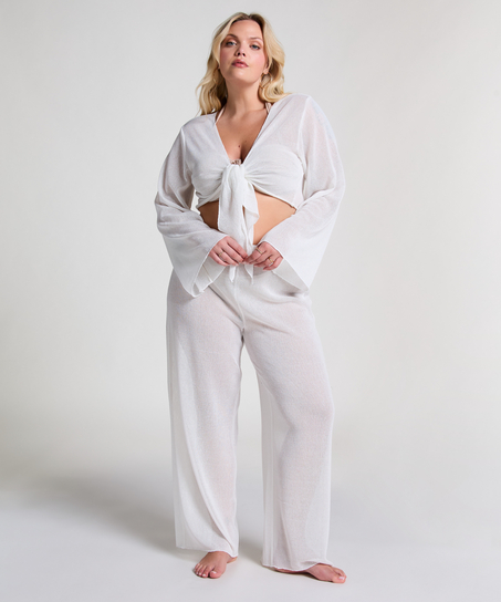 Pantalon de plage en maille, Blanc