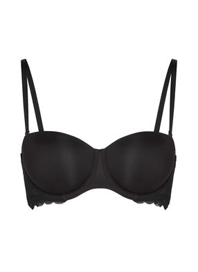 Soutien-gorge &agrave; armatures pr&eacute;form&eacute; sans bretelles Angie, Noir