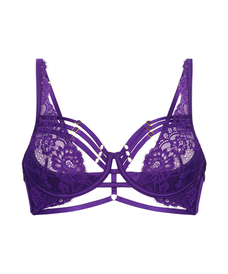 Soutien-gorge rembourr&eacute; demi-bonnet &agrave; armatures longline Iggy, Violet