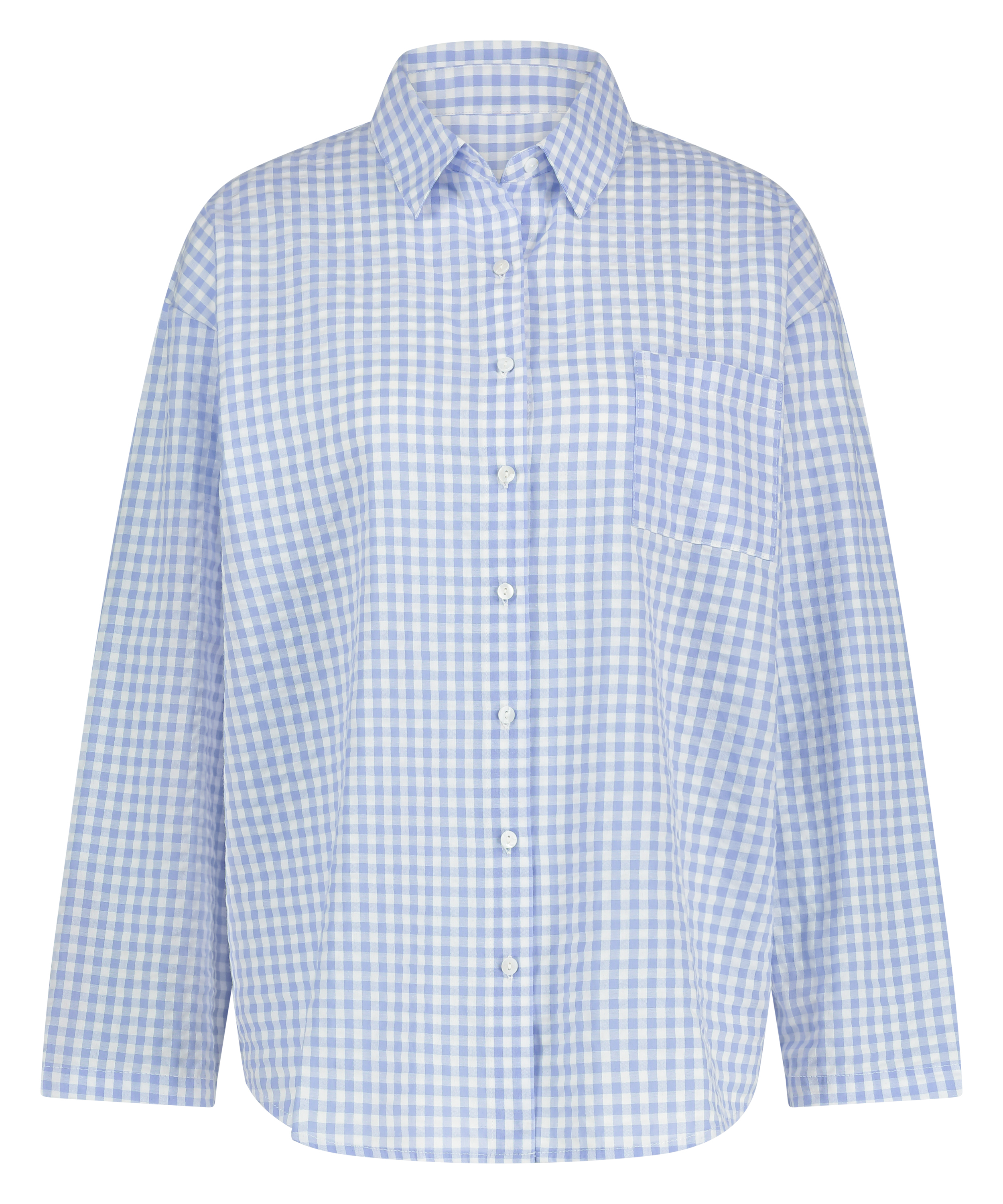 Haut de pyjama en Coton, Bleu, main