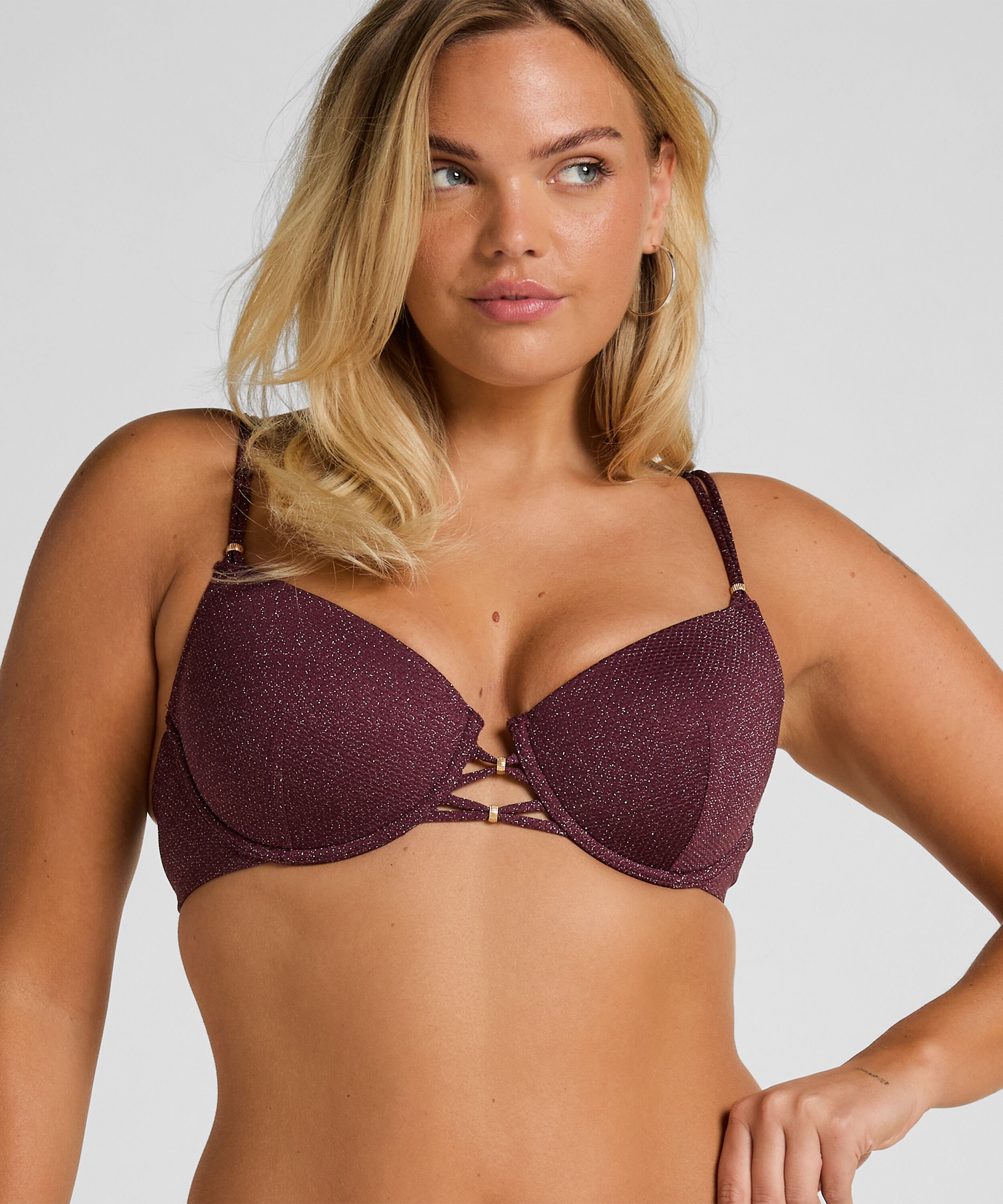 Haut de Bikini Armaturé Rembourré Panama, Violet Haut de Bikini Armaturé Rembourré Panama, Violet