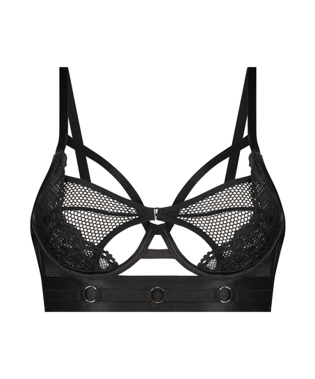 Soutien-gorge à armatures non-préformé longline Pleasure, Noir