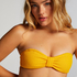 Haut de bikini bandeau Crinkle, Jaune