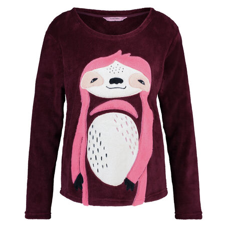 Sweat Polaire Long, Rouge