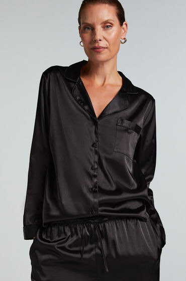 Hunkemöller Veste à manches longues Satin Noir
