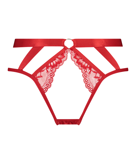 Slip brésilien ouvert Clementine, Rouge