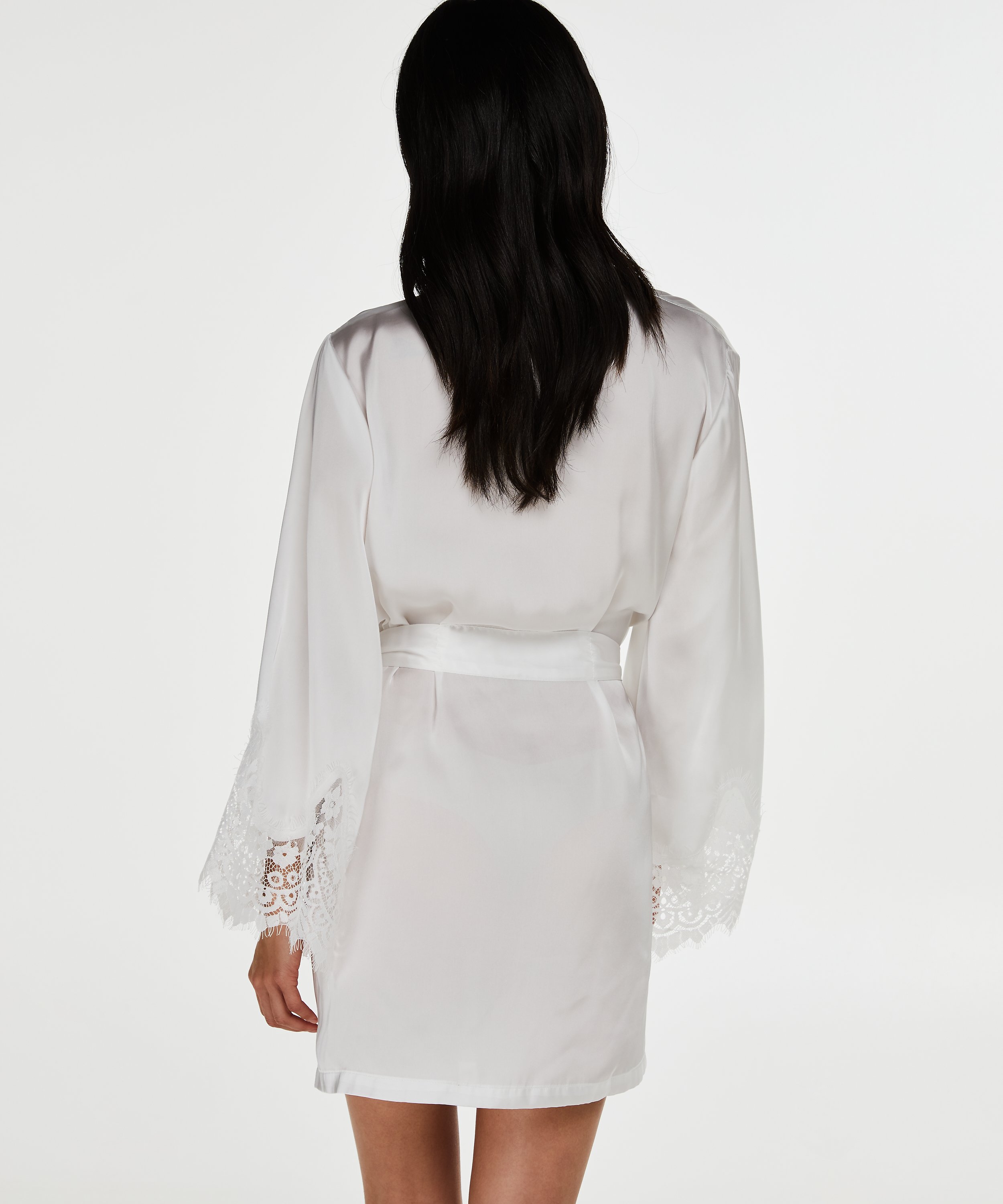 Kimono Satin, Blanc, main