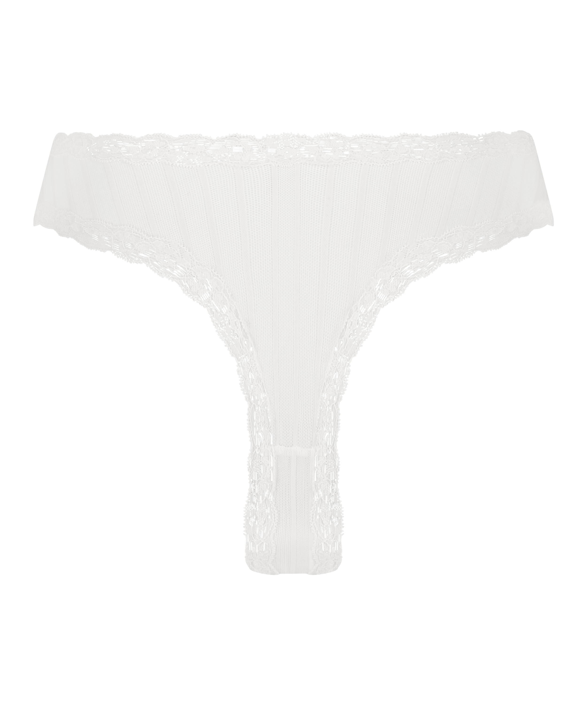 Slip br&eacute;silien V-shape Mesh, Blanc, main