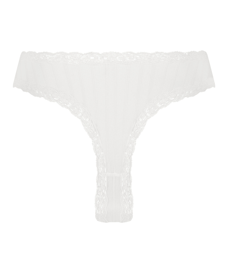 Slip br&eacute;silien V-shape Mesh, Blanc