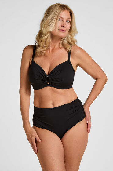 Hunkemöller Culotte de Bikini Taille Haute Gainante Luxe Noir