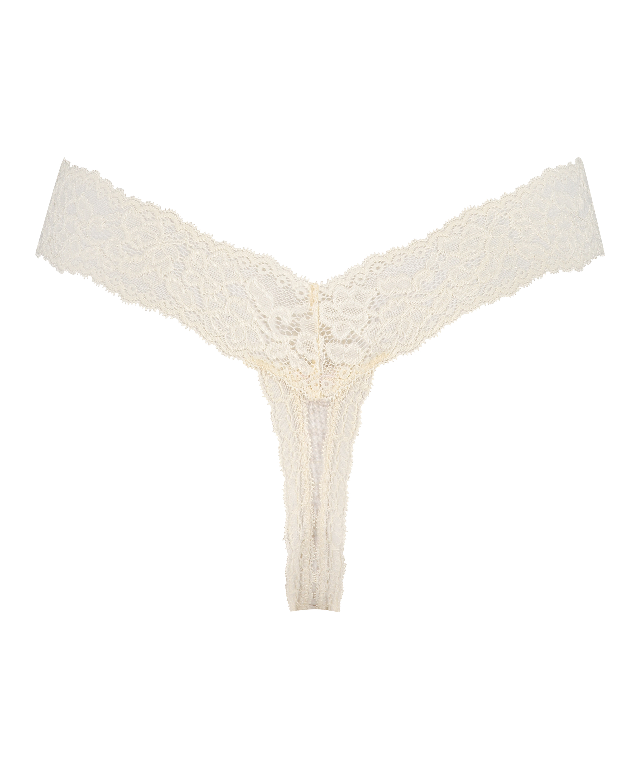 String taille extra basse en coton, Beige, main
