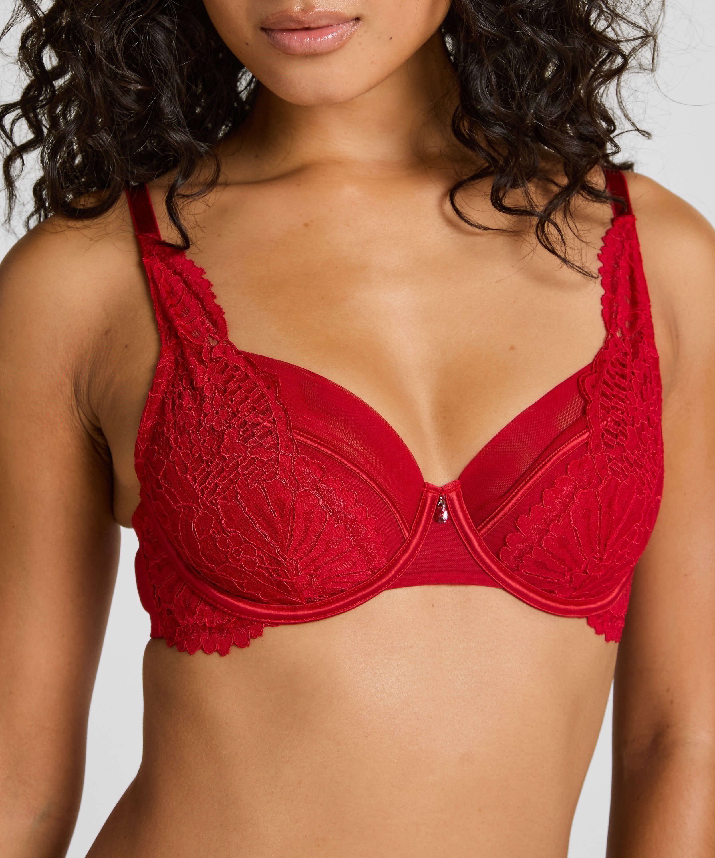 Soutien-gorge à armatures non-rembourré Whitney, Rouge, main