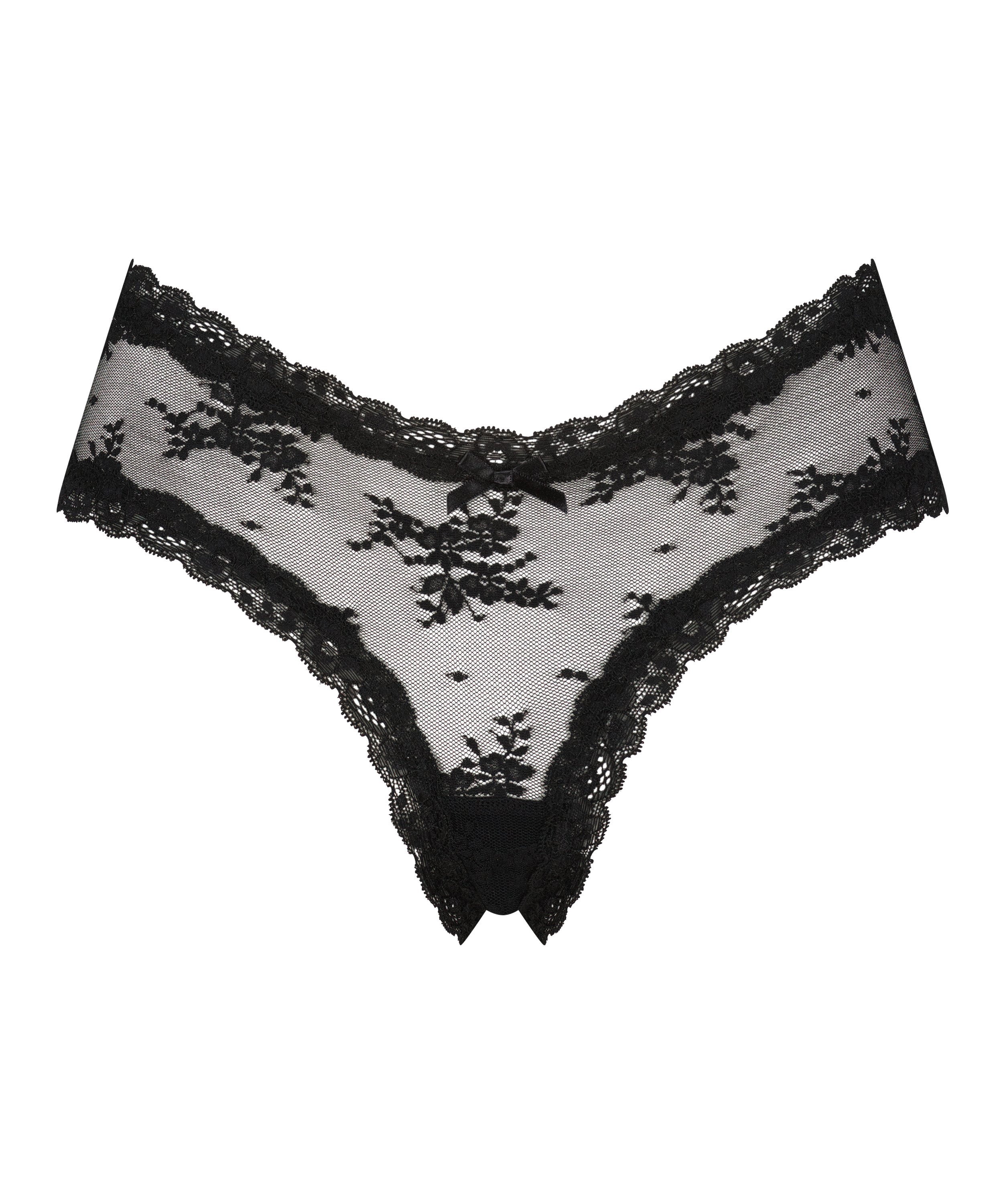 Slip br&eacute;silien V-shape Mesh, Noir, main