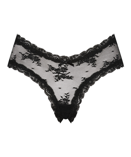 Slip br&eacute;silien V-shape Mesh, Noir