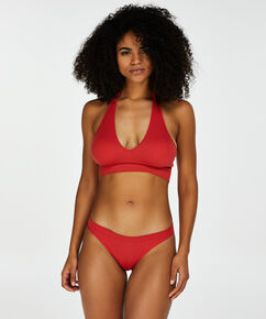 Slip br&eacute;silien taille haute sans couture, Rouge