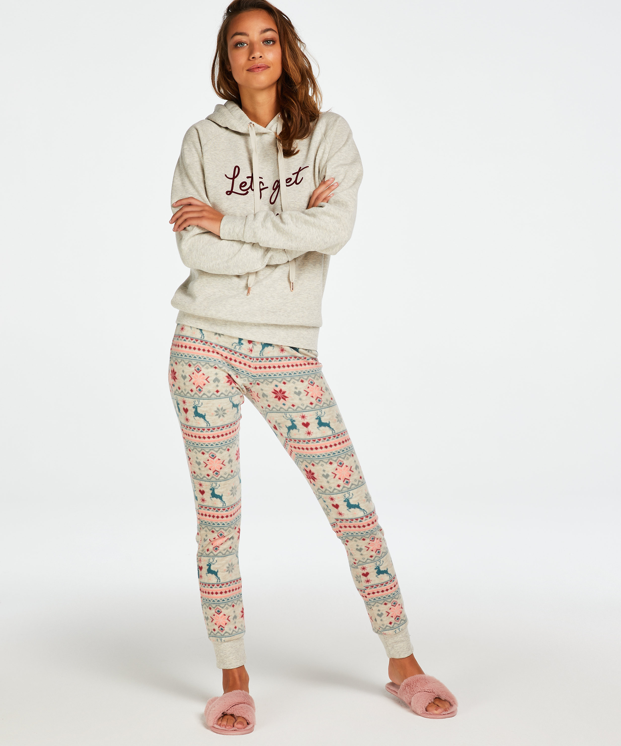 Hoodie à manches longues, Beige, main