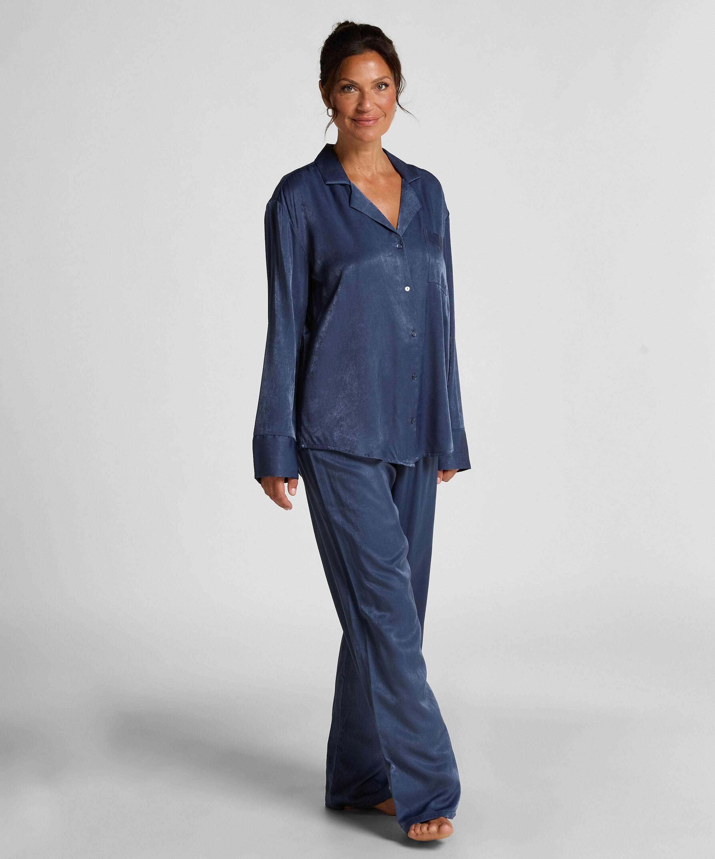 Pantalon Satin, Bleu