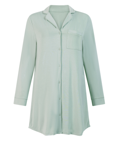 Robe-chemise à manches longues en jersey Essential, Vert