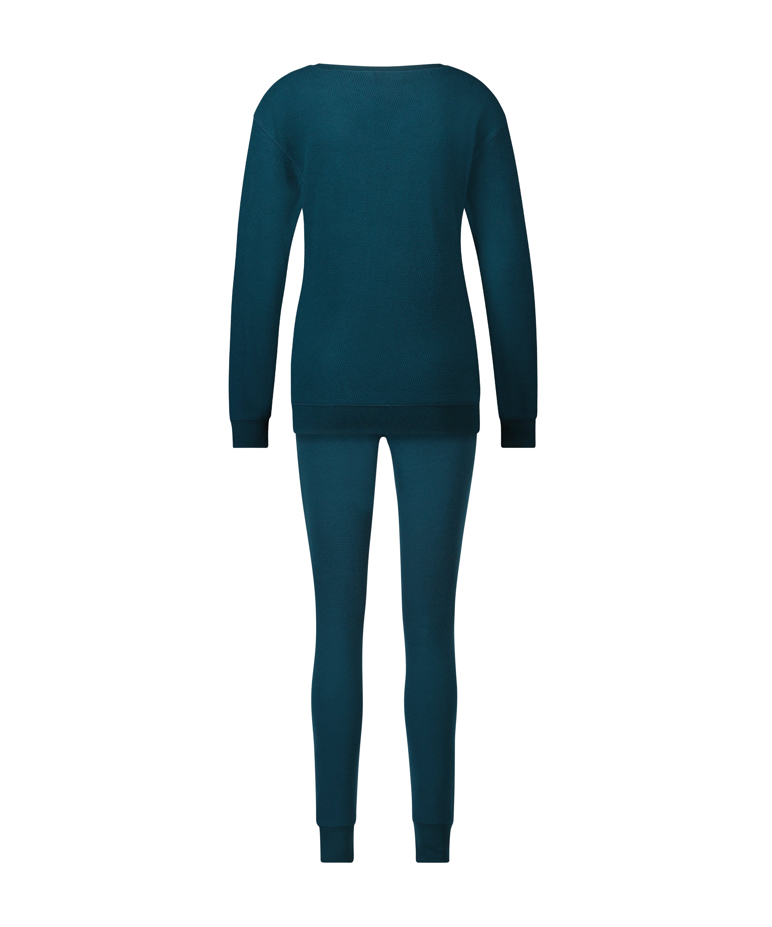 Pyjama Waffle Placket, Bleu, main