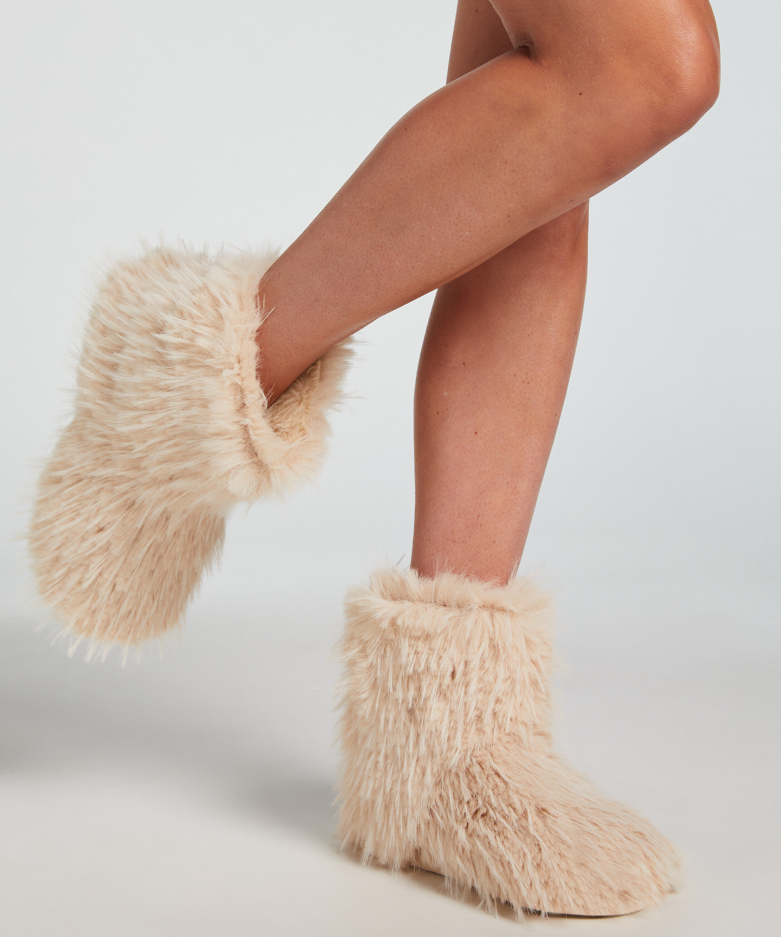 Fur Slippers, Blanc Fur Slippers, Blanc