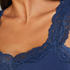 Débardeur côtelé en dentelle, Bleu