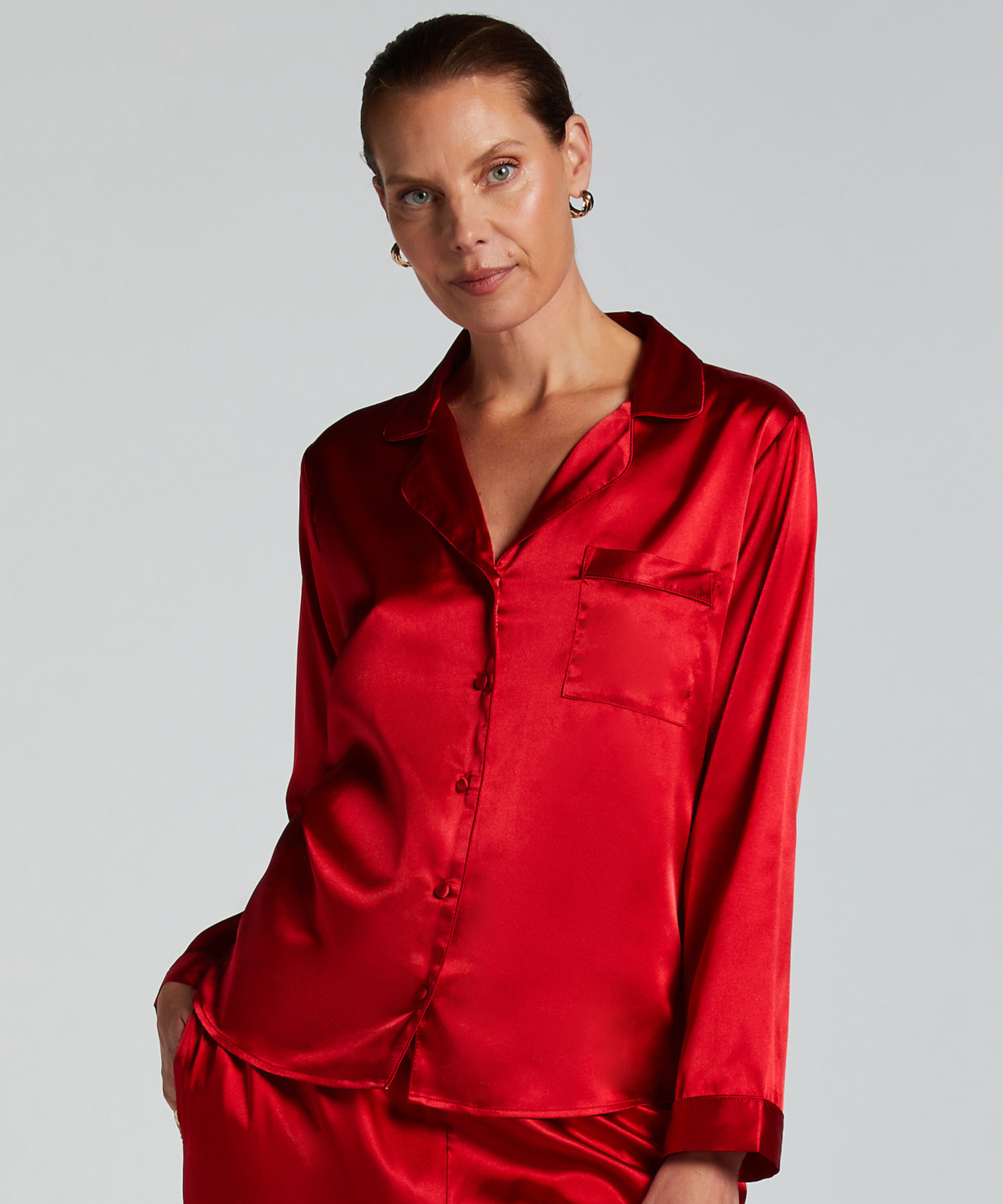 Veste à manches longues Satin, Rouge